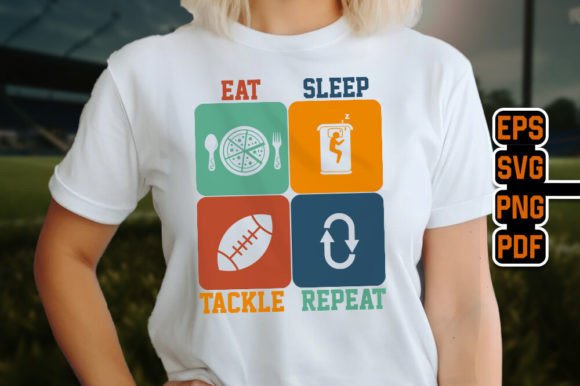 Eat Sleep Tackle Repeat Rugby T-Shirt