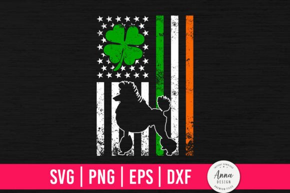 Poodle American Flag St. Patrick's Day
